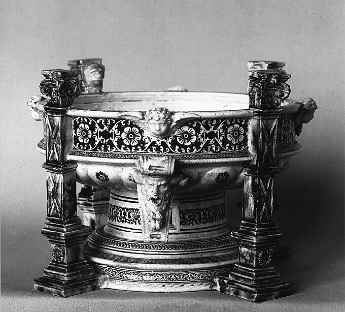 Basin (Réchaud), Lead-glazed earthenware (white pottery), French, Saint-Porchaire or Paris