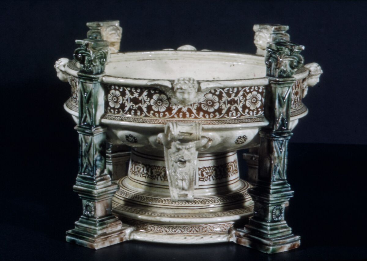 Basin (Réchaud), Lead-glazed earthenware (white pottery), French, Saint-Porchaire or Paris