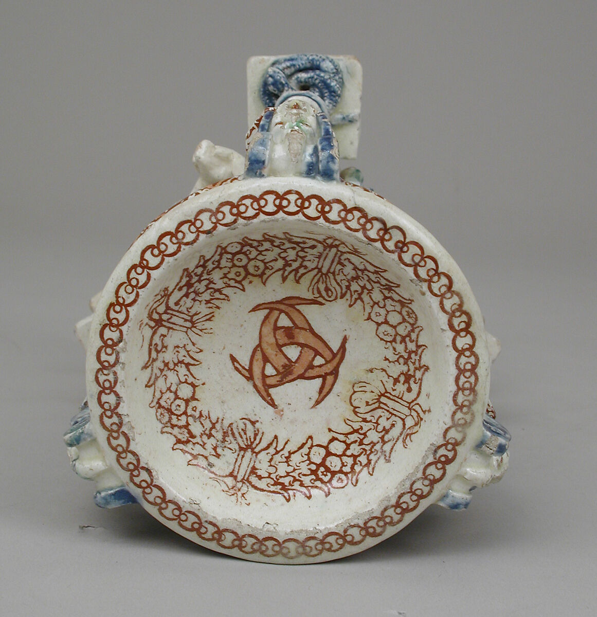 Salt, Lead-glazed earthenware inlaid with slip, with molded ornament, French, Saint-Porchaire or Paris