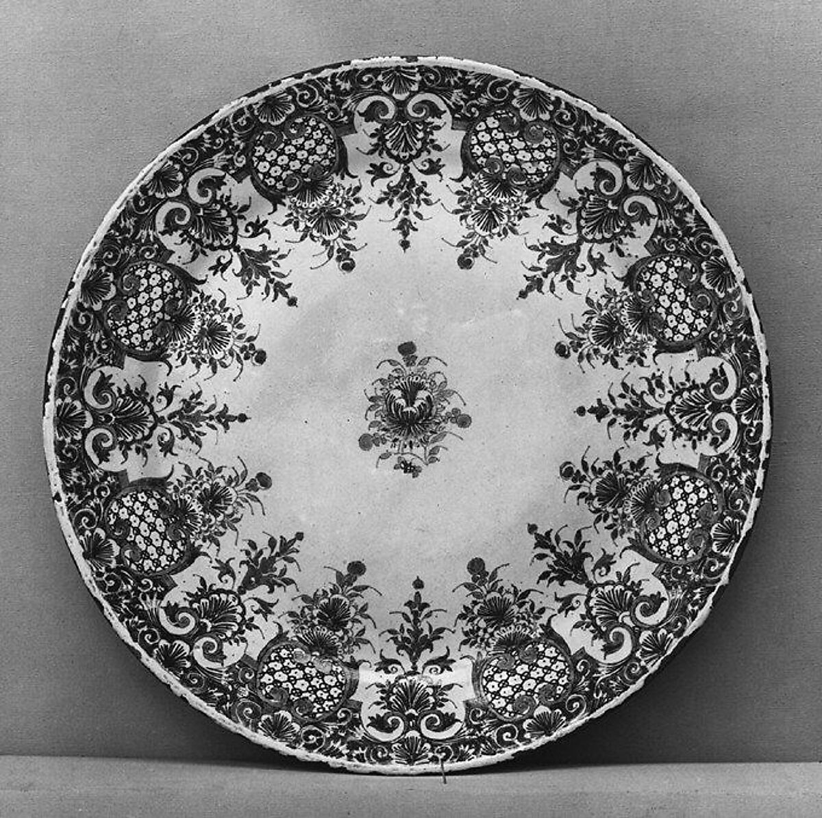 Plate, Faience (tin-glazed earthenware), French, Rouen 