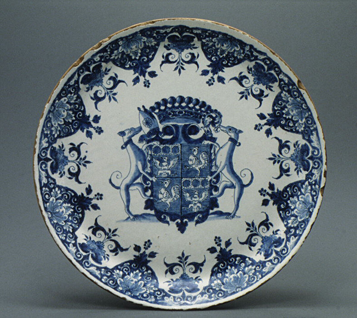 Plate, Faience (tin-glazed earthenware), French, Rouen 