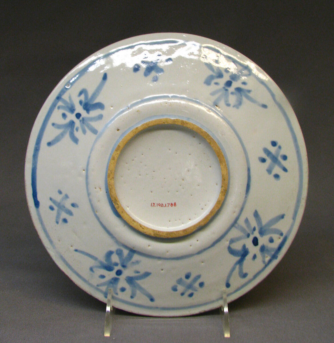 Plate, Faience (tin-glazed earthenware), probably French, Nevers