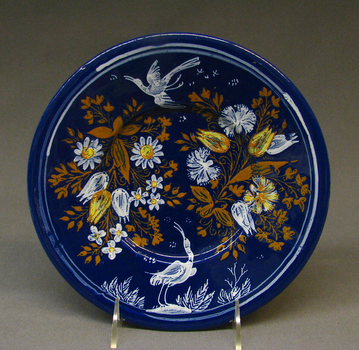 Plate, Faience (tin-glazed earthenware), French, Nevers 