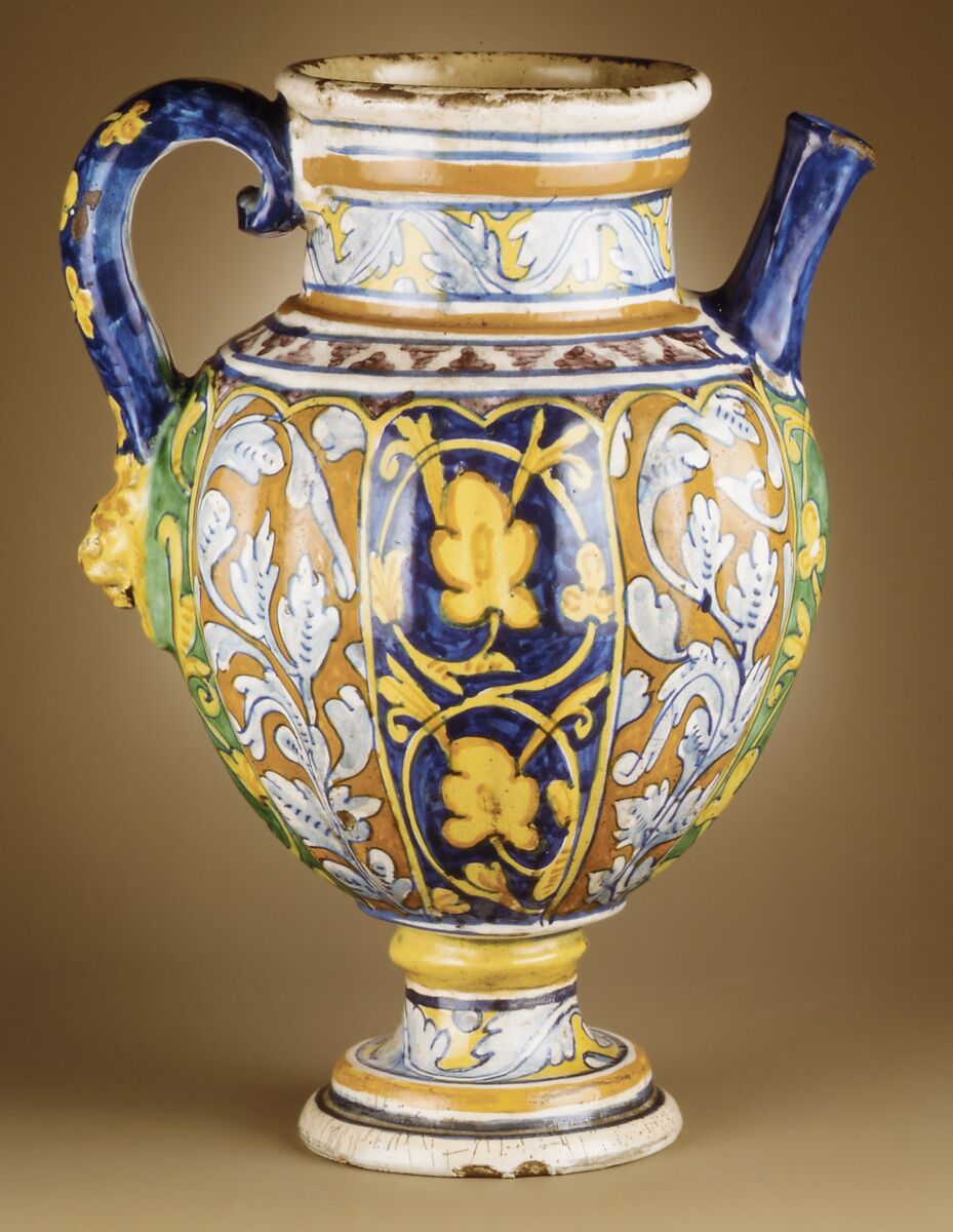 Ewer, Probably by Pierre Estève, Faience (tin-glazed earthenware), French, Montpellier 