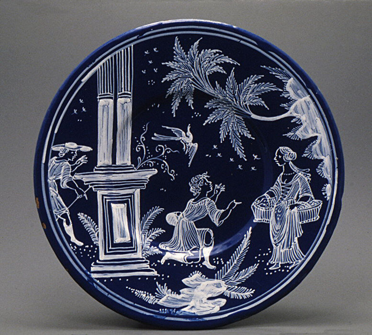 Plate, Faience (tin-glazed earthenware), French, Nevers 