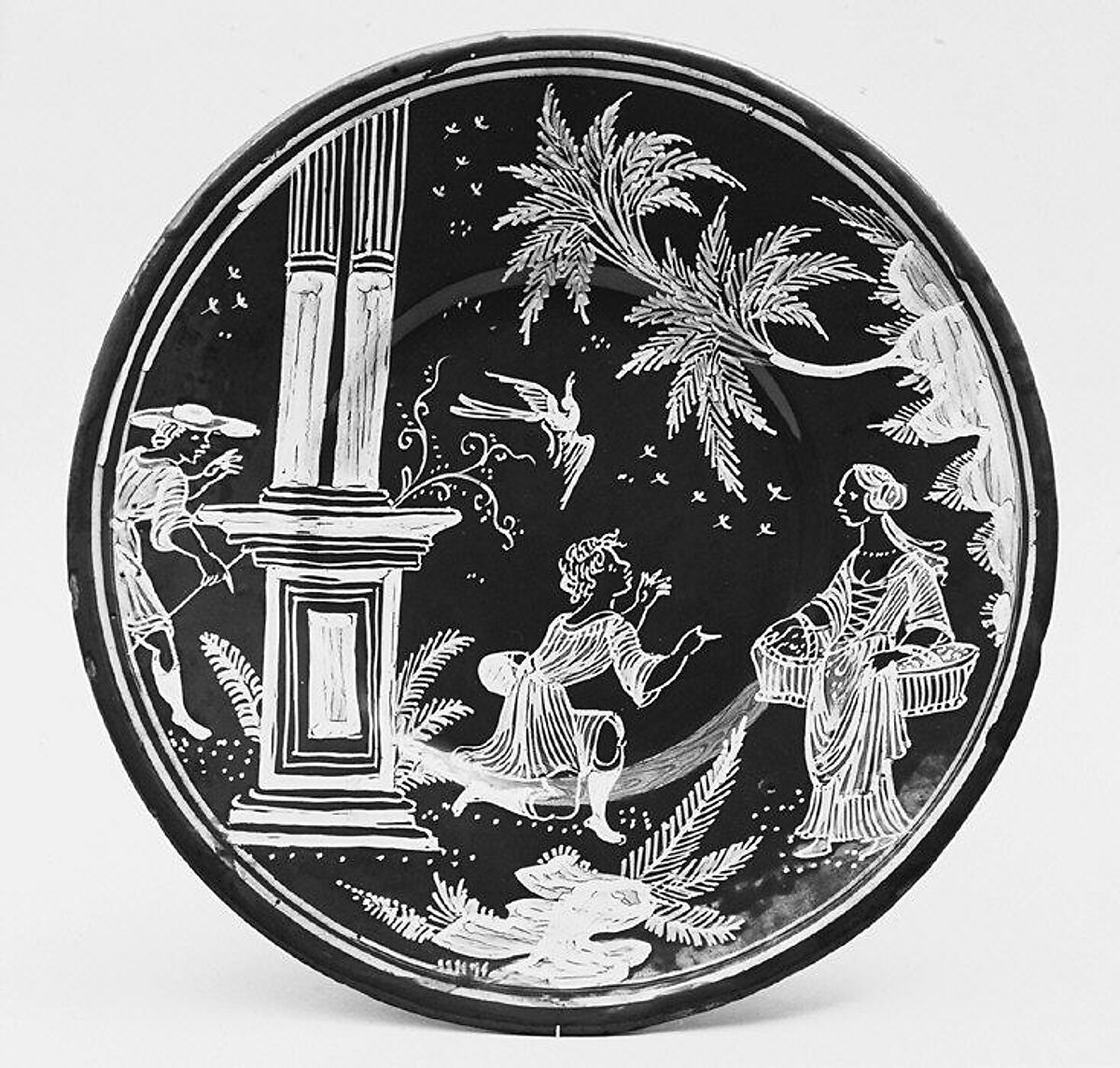 Plate, Faience (tin-glazed earthenware), French, Nevers