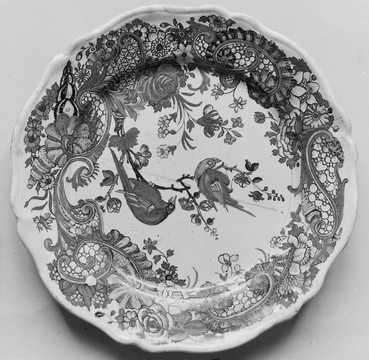 Plate, Faience (tin-glazed earthenware), French, Rouen 