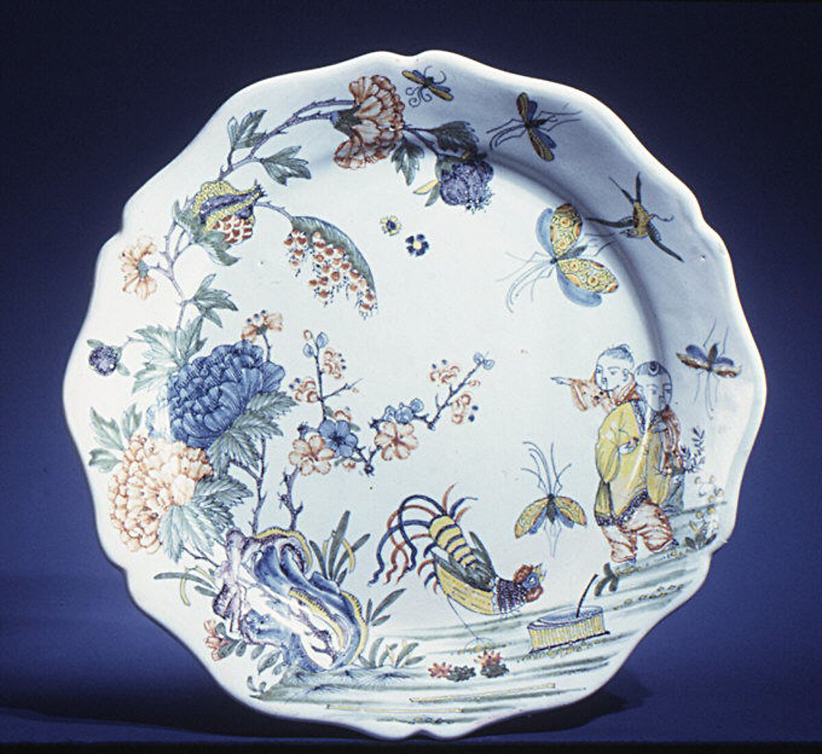 Plate, Faience (tin-glazed earthenware), French, Rouen or Sinceny 