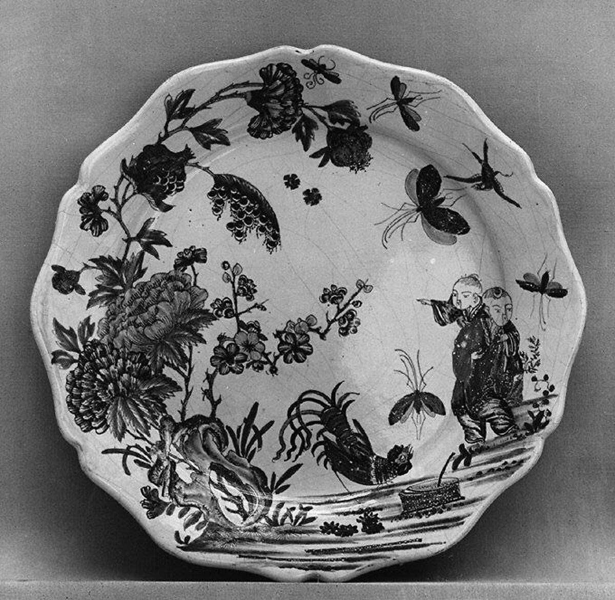 Plate, Faience (tin-glazed earthenware), French, Rouen or Sinceny