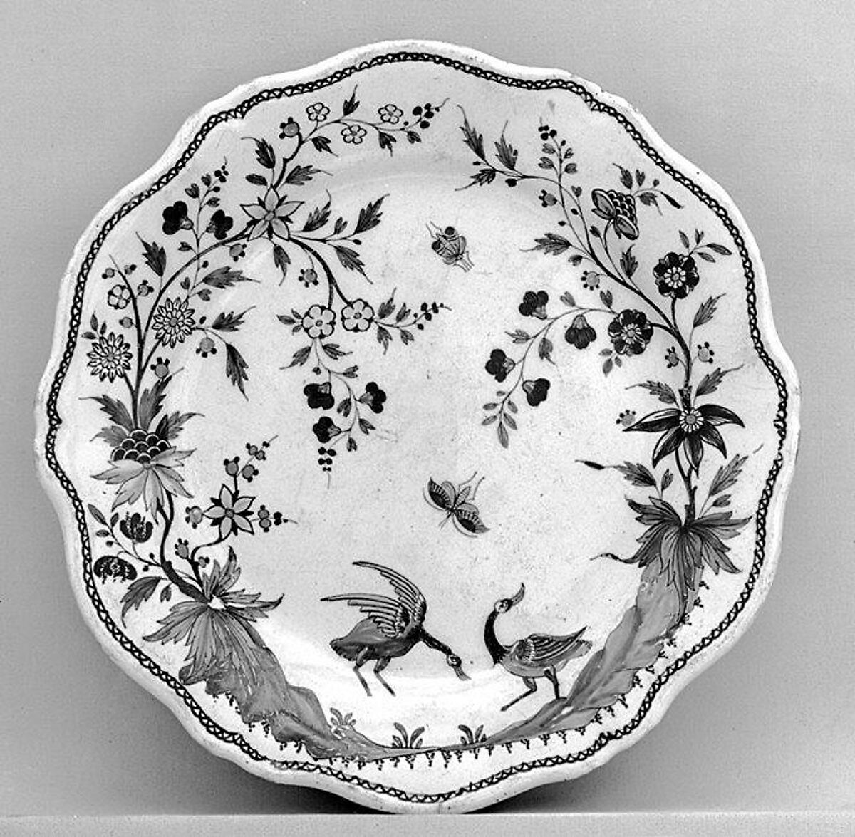 Plate, Faience (tin-glazed earthenware), French, Rouen or possibly Sinceny 
