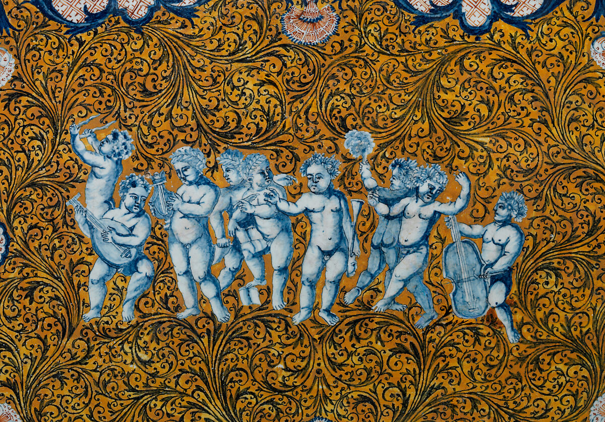 Tea tray (Plateau), Based on engravings by Pierre Brebiette (French, Mantes-sur-Seine ca. 1598–1642 Paris), Faience (tin-glazed earthenware), French, Rouen