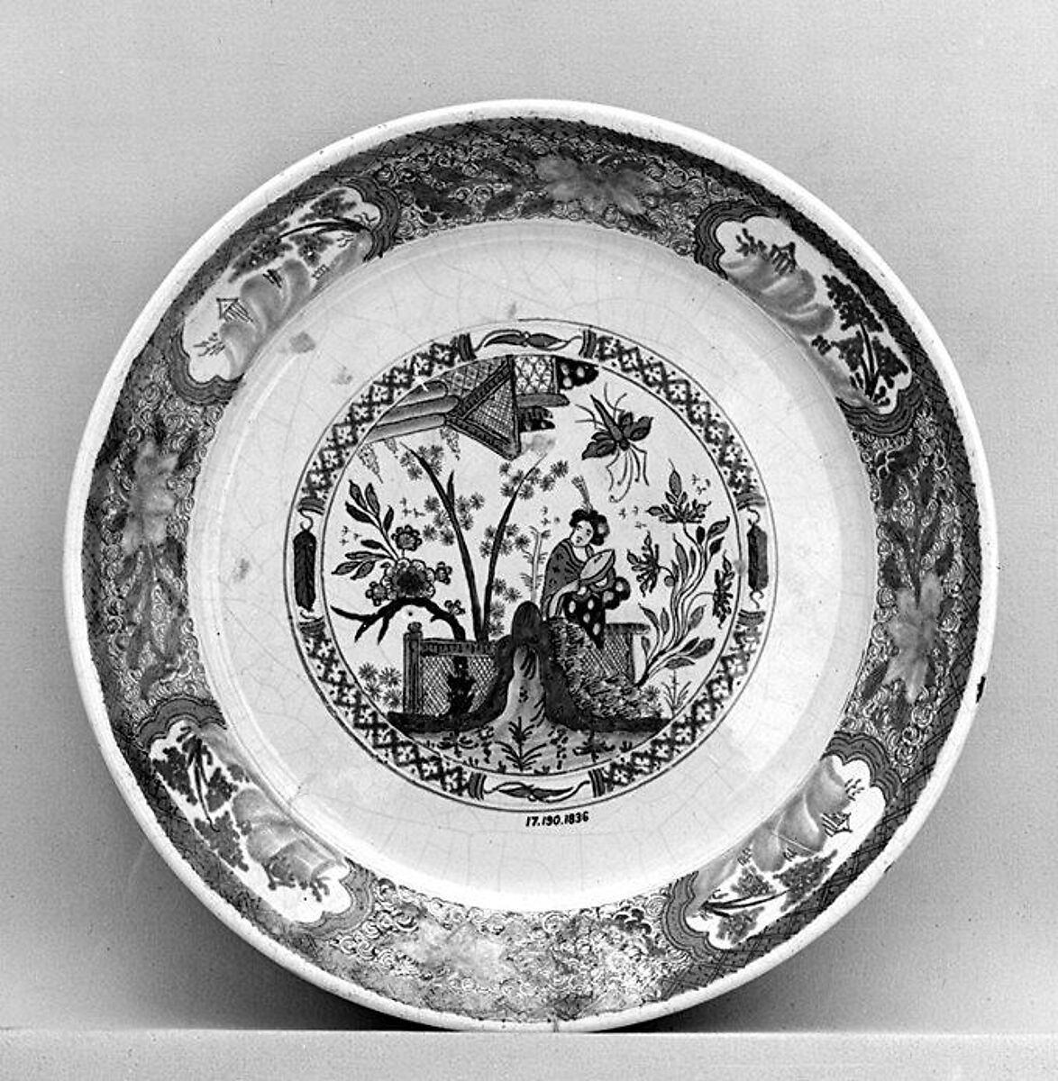 Plate, Factory of Jean-Baptiste Guillibaud (working 1720–39), Faience (tin-glazed earthenware), French, Rouen 