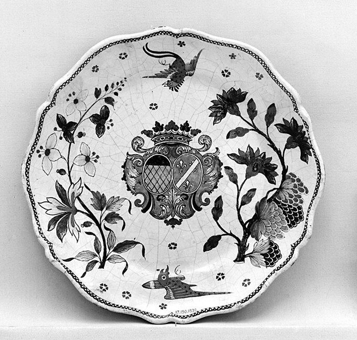 Plate, Faience (tin-glazed earthenware), French, Rouen 