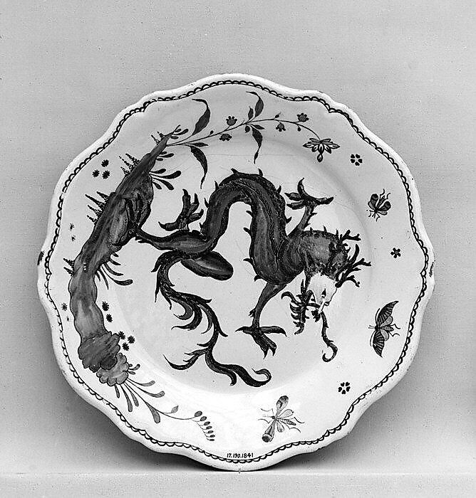 Plate, Faience (tin-glazed earthenware), probably French, Quimper 