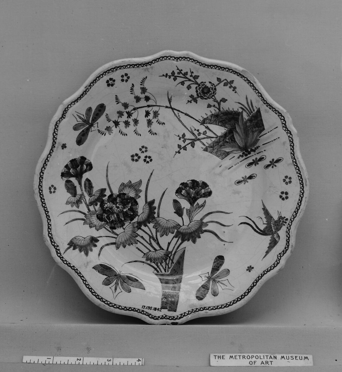 Plate, Faience (tin-glazed earthenware), French, Rouen 