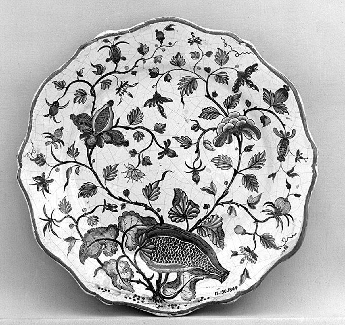 Plate, Faience (tin-glazed earthenware), French, Rouen 