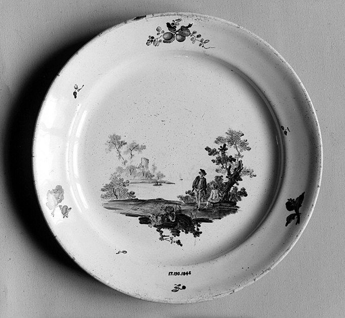 Plate, Fidelle Duvivier (French, 1740–after 1796), Faience (tin-glazed earthenware), French, Sceaux 