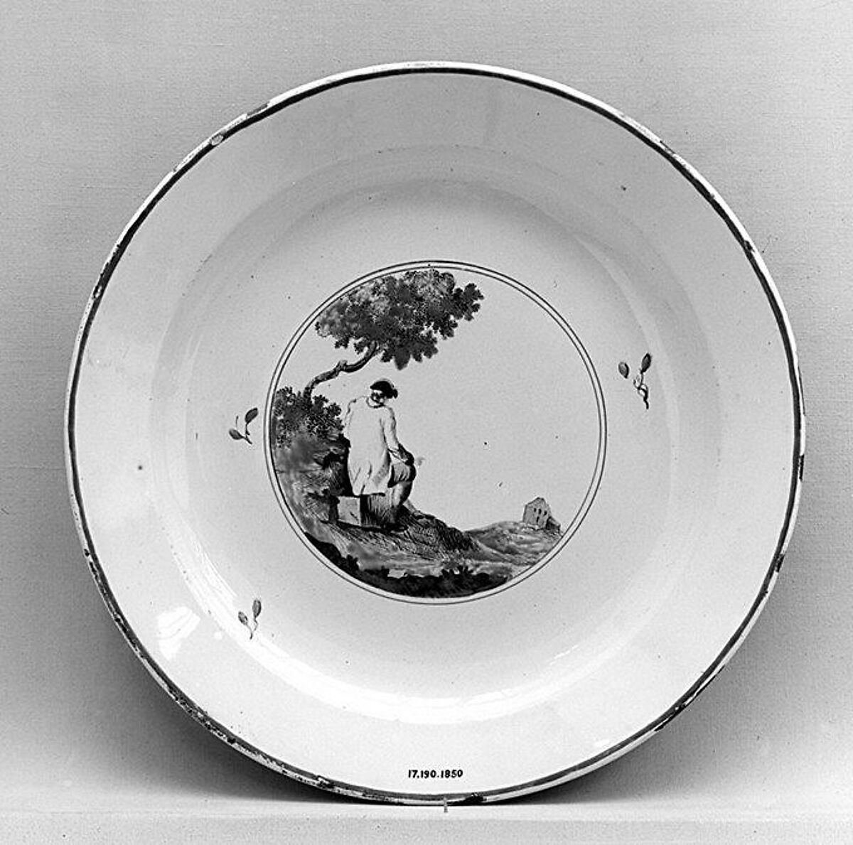 Plate, Faience (tin-glazed earthenware), French, Valenciennes 