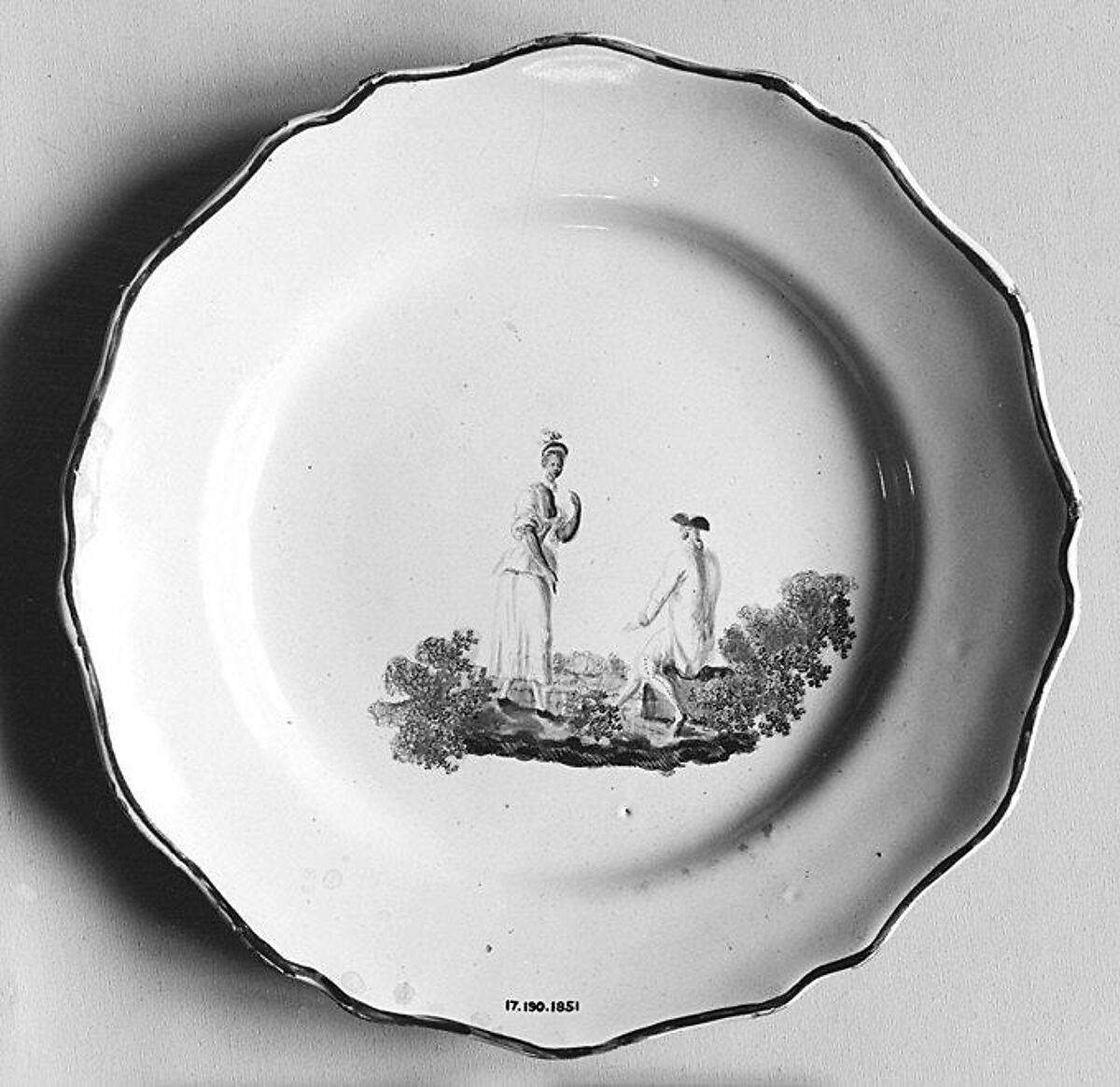 Plate, Faience (tin-glazed earthenware), French, Valenciennes 