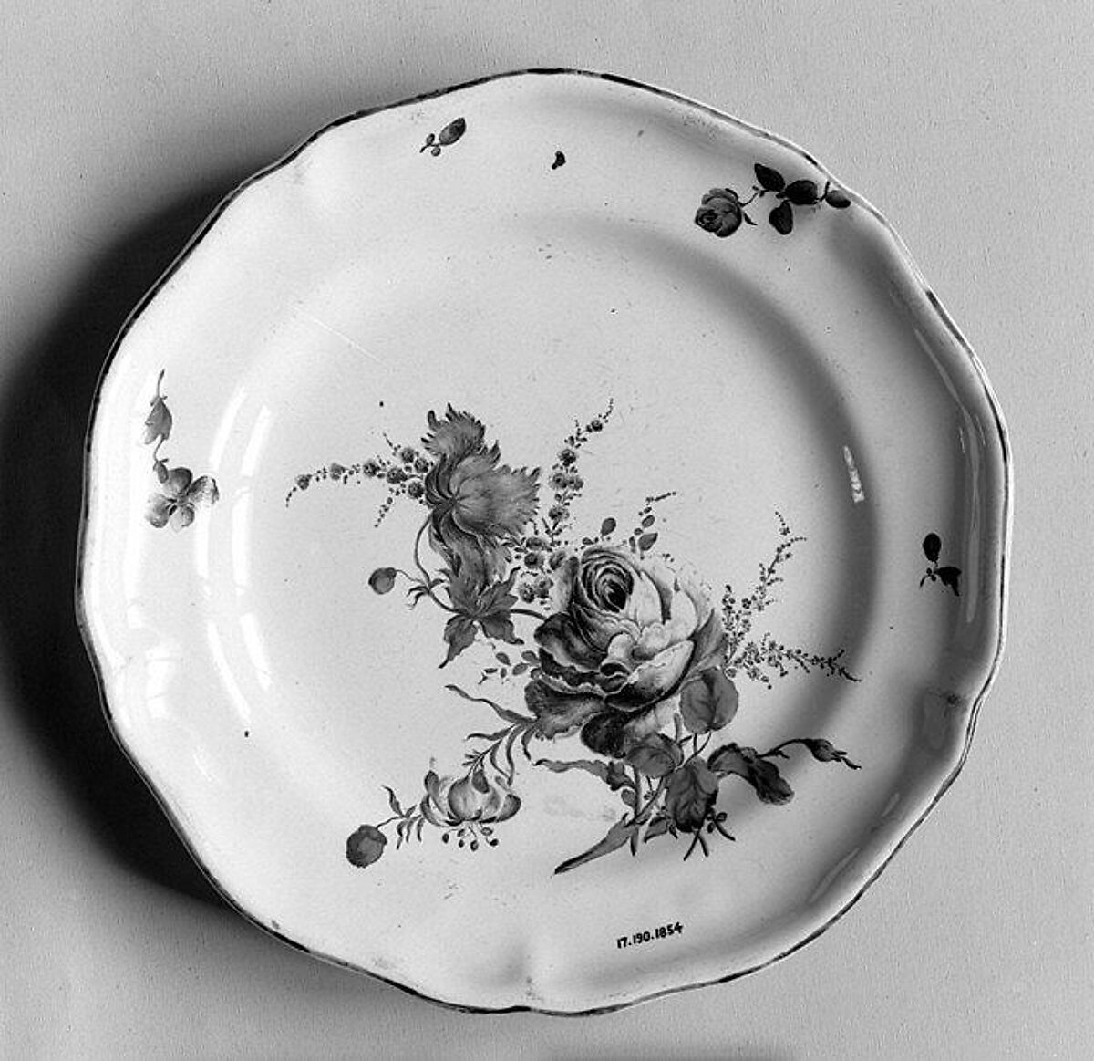 Plate, Faience (tin-glazed earthenware), French, Lunéville 