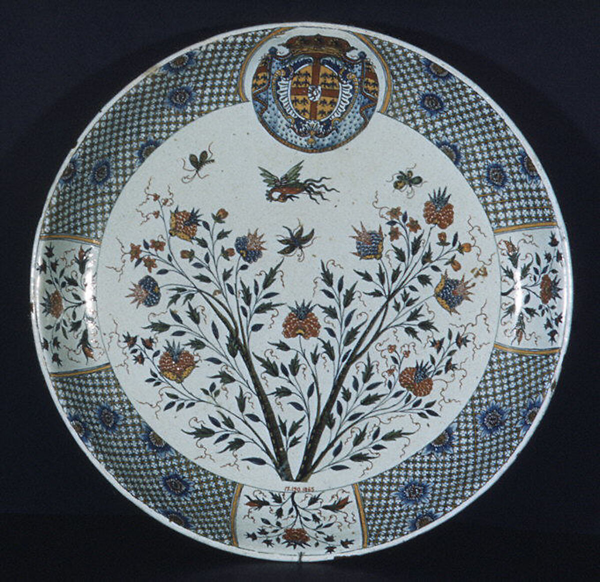 Salad bowl (Saladier), Factory of Jean-Baptiste Guillibaud (working 1720–39), Faience (tin-glazed earthenware), French, Rouen 