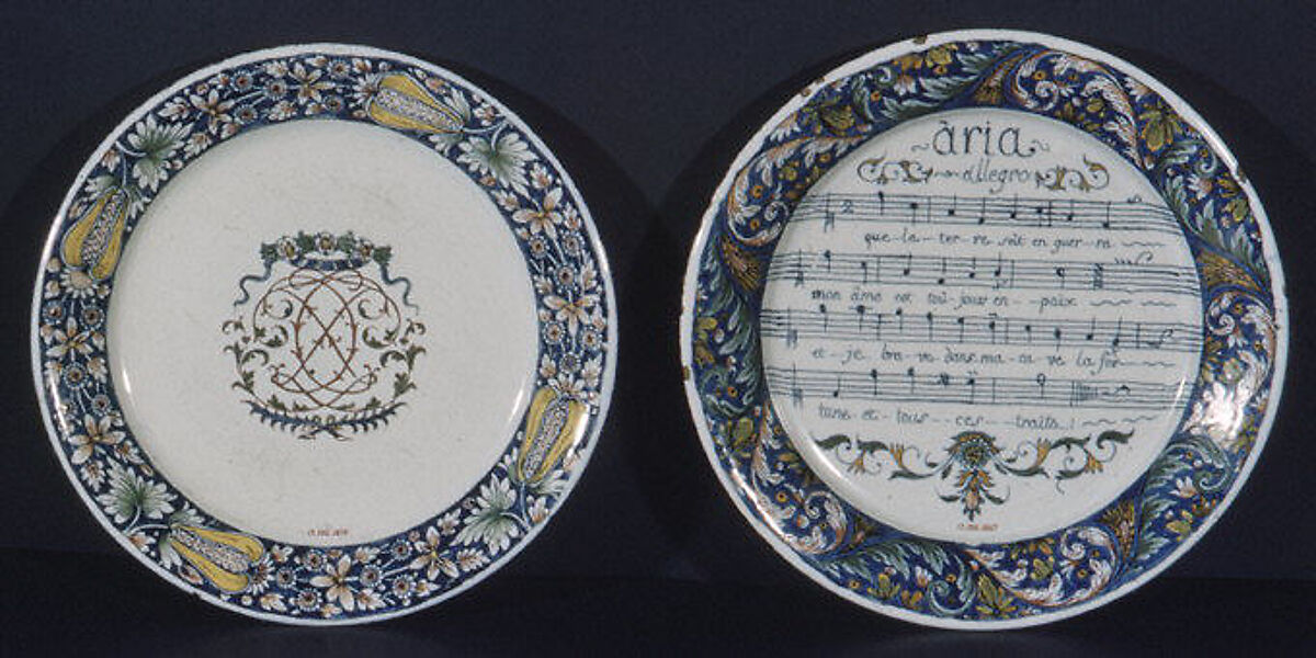 Plate, Faience (tin-glazed earthenware), French, Rouen