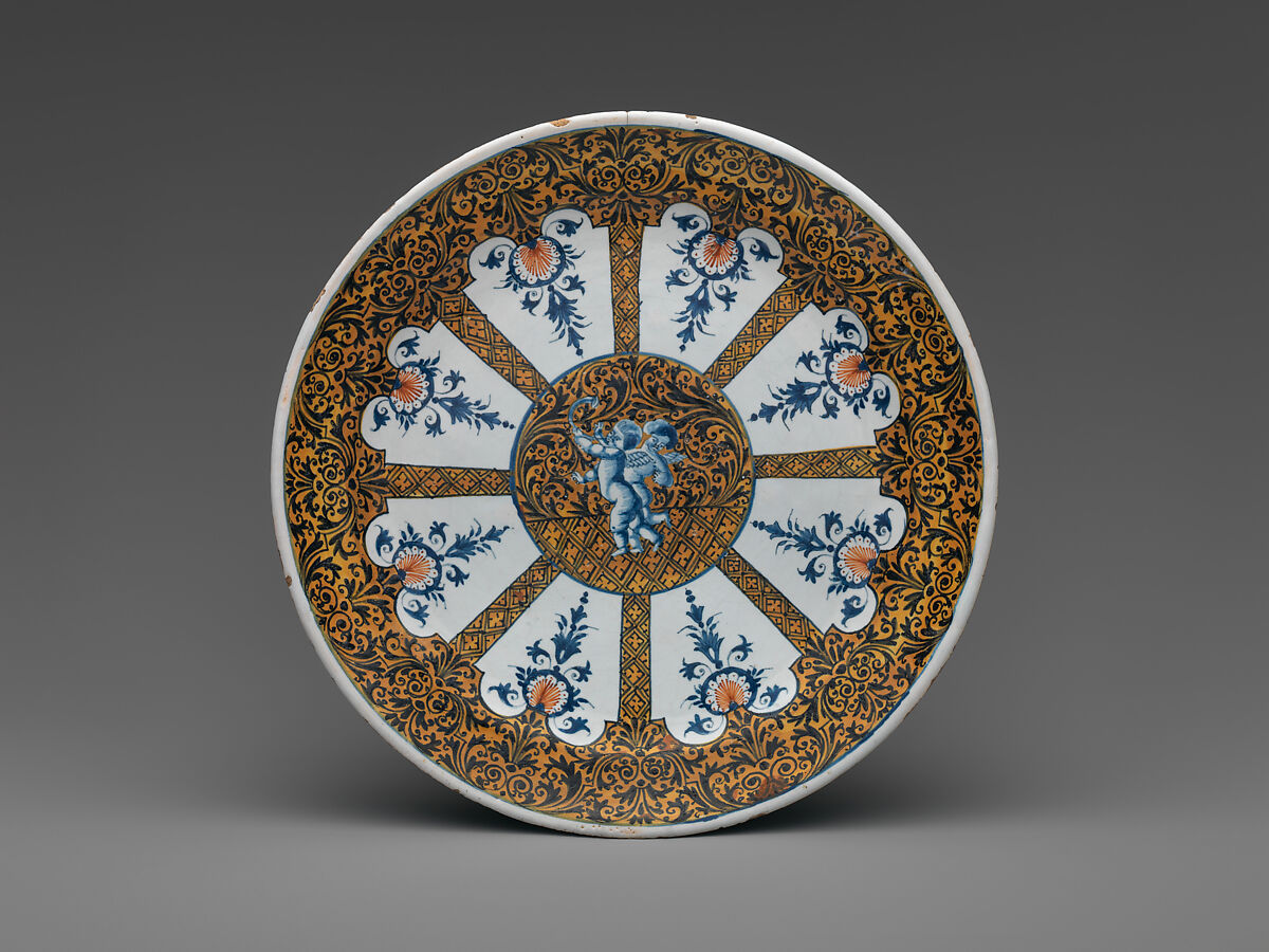 Plate, After a composition by Pierre Brebiette (French, Mantes-sur-Seine ca. 1598–1642 Paris), Faience (tin-glazed earthenware), French, Rouen 