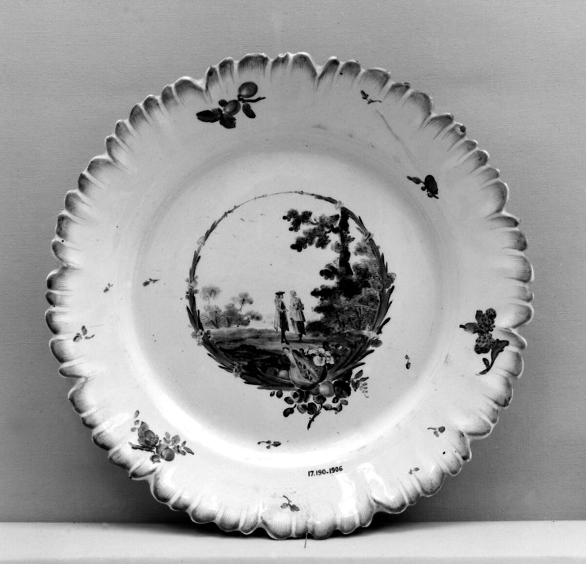 Plate, Fidelle Duvivier (French, 1740–after 1796), Faience (tin-glazed earthenware), French, Sceaux