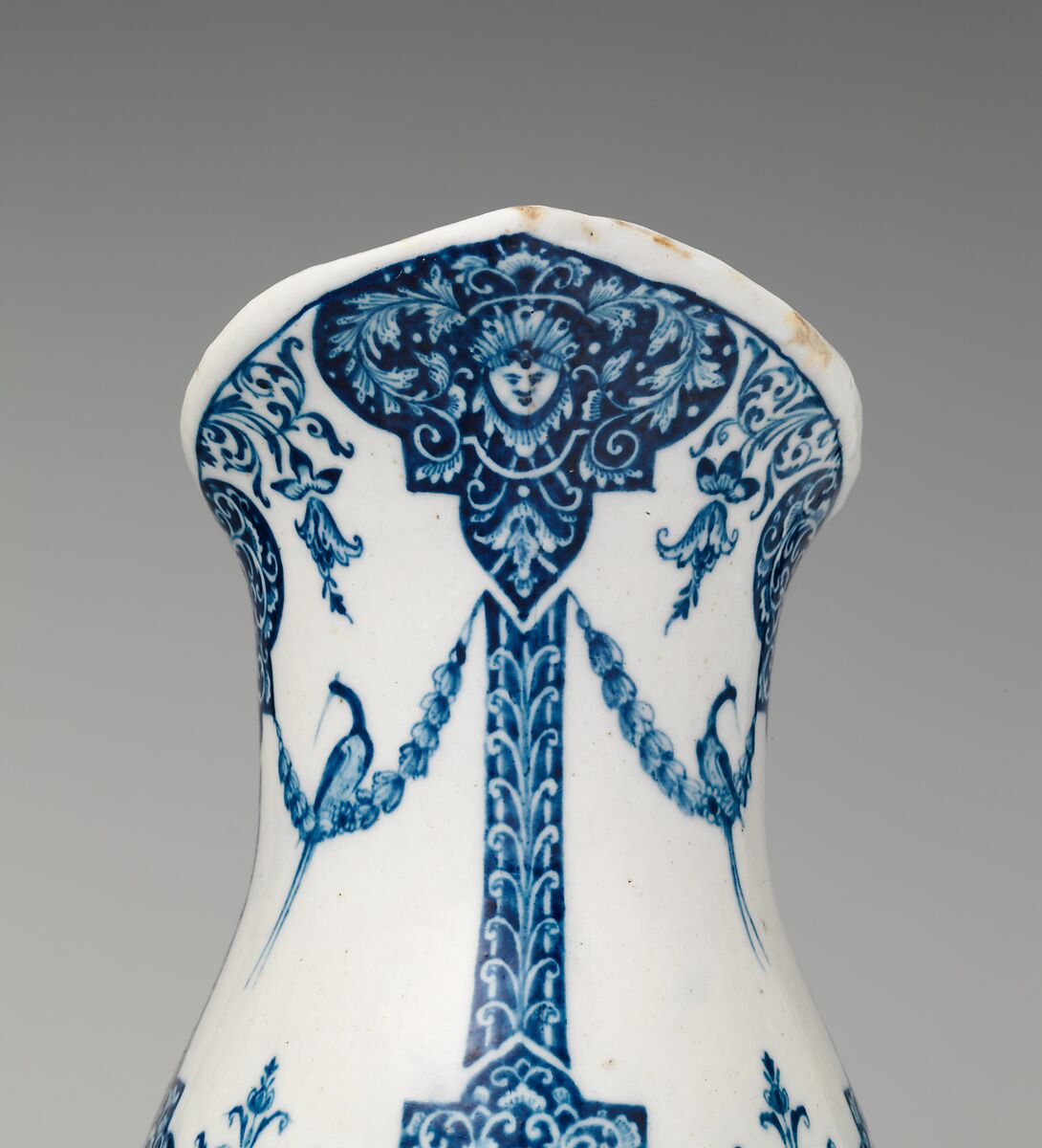 Ewer, Antoine Pavie (active 1703–27), Soft-paste porcelain decorated in underglaze blue, French, Paris