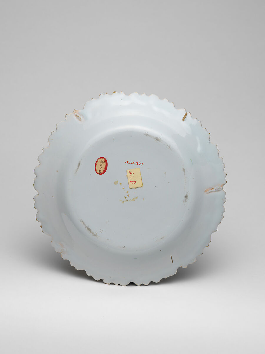Plate, Faience (tin-glazed earthenware), French, Sceaux