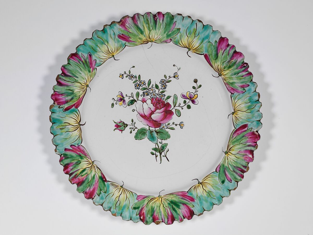 Plate, Faience (tin-glazed earthenware), French, Sceaux 