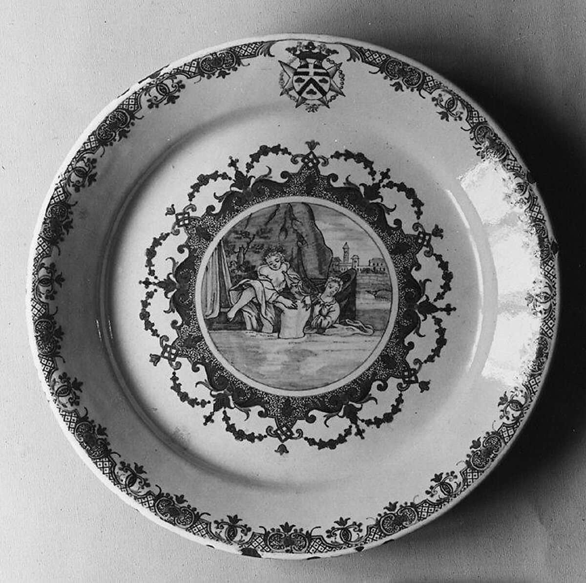 Plate, Faience (tin-glazed earthenware), French, Rouen 