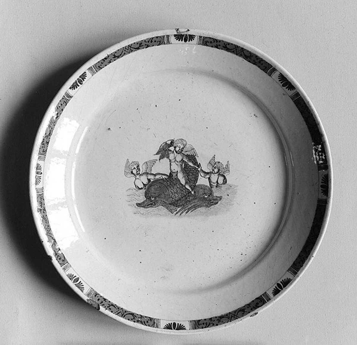 Servizio di piatti antichi in ceramica di Gien con decoro di Rouen - 1875