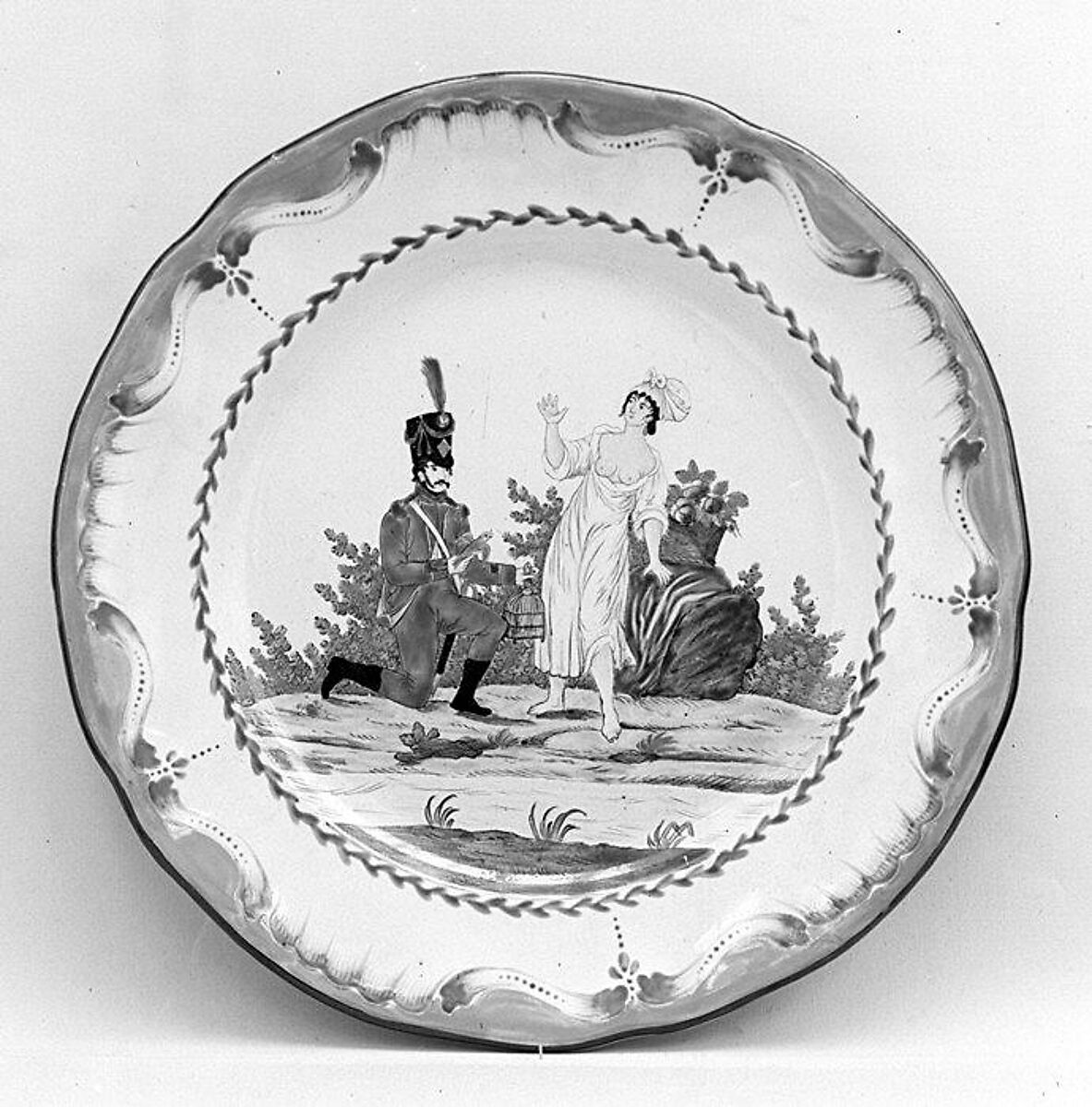 Plate, Faience (tin-glazed earthenware), French, Les Islettes 
