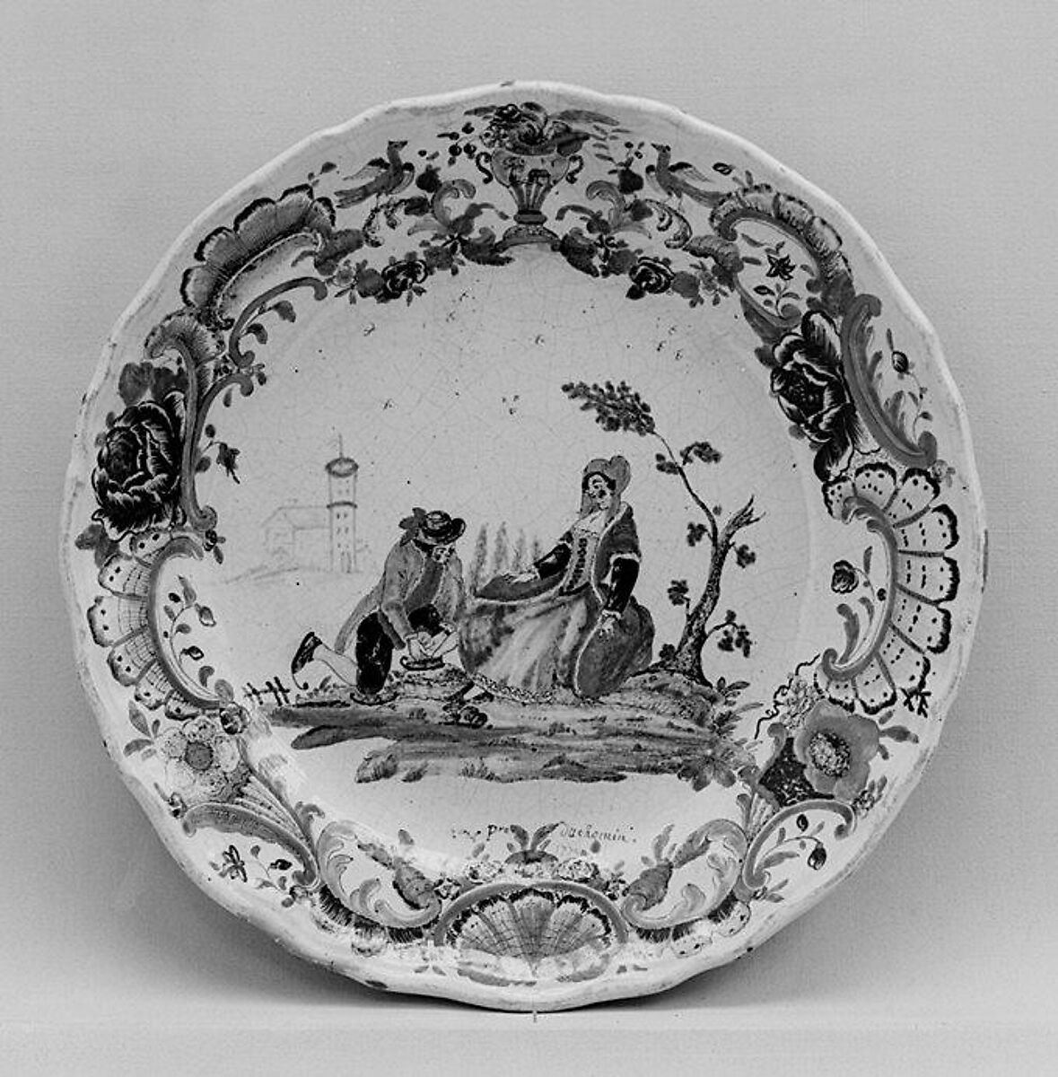 Plate, Faience (tin-glazed earthenware), French, Rouen 