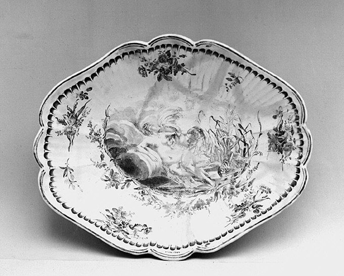 Basin, Faience (tin-glazed earthenware), French, Sceaux 