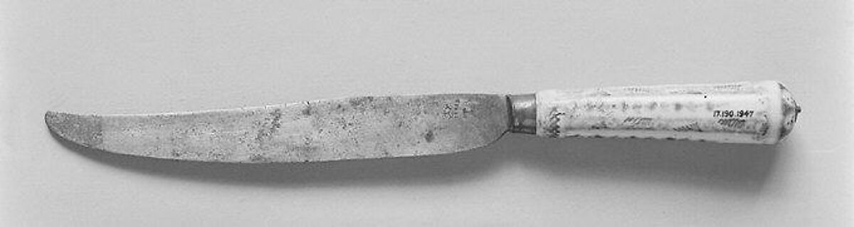 Knife, Soft-paste porcelain, steel, French 