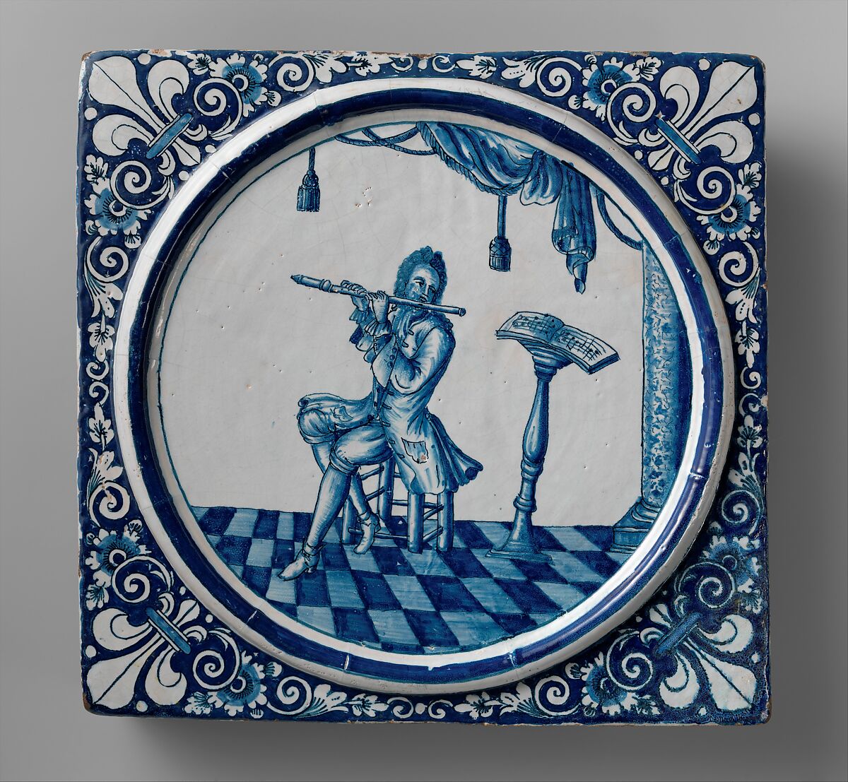 Tile, Pierre Chapelle I, Faience (tin-glazed earthenware), French, Rouen