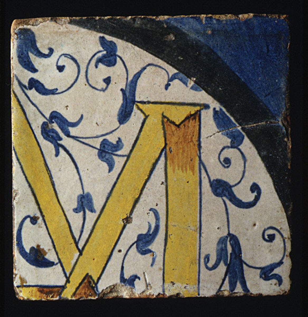 Panel of tiles, Workshop of Masséot Abaquesne (French, active 1538–57), Faience (tin-glazed earthenware), French, Rouen