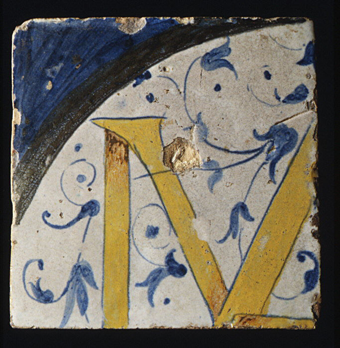 Panel of tiles, Workshop of Masséot Abaquesne (French, active 1538–57), Faience (tin-glazed earthenware), French, Rouen