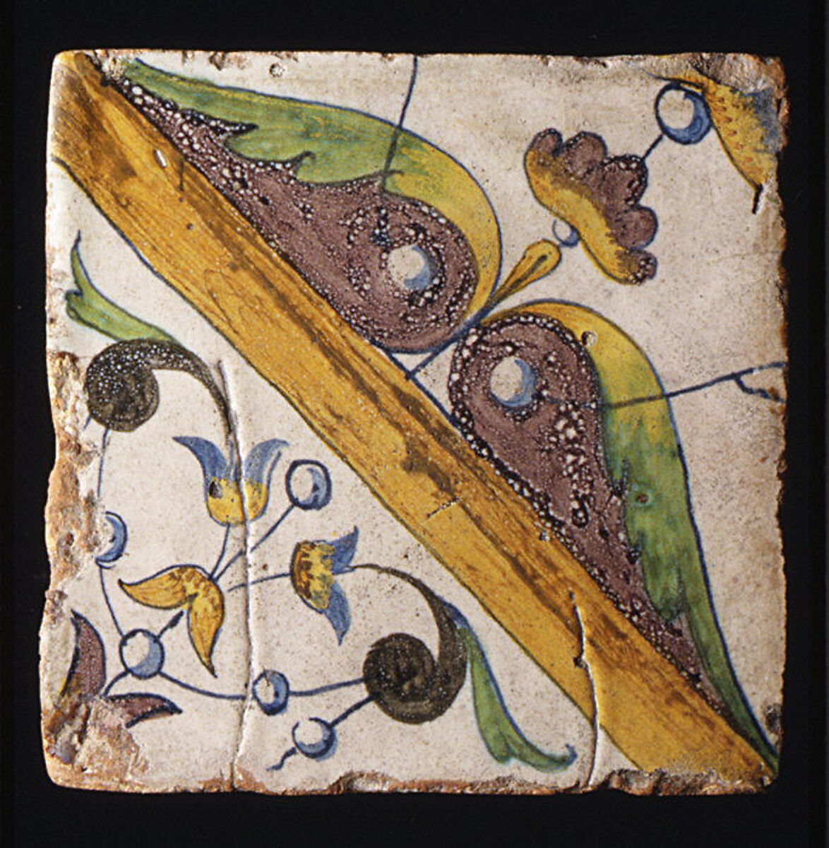 Panel of tiles, Workshop of Masséot Abaquesne (French, active 1538–57), Faience (tin-glazed earthenware), French, Rouen 