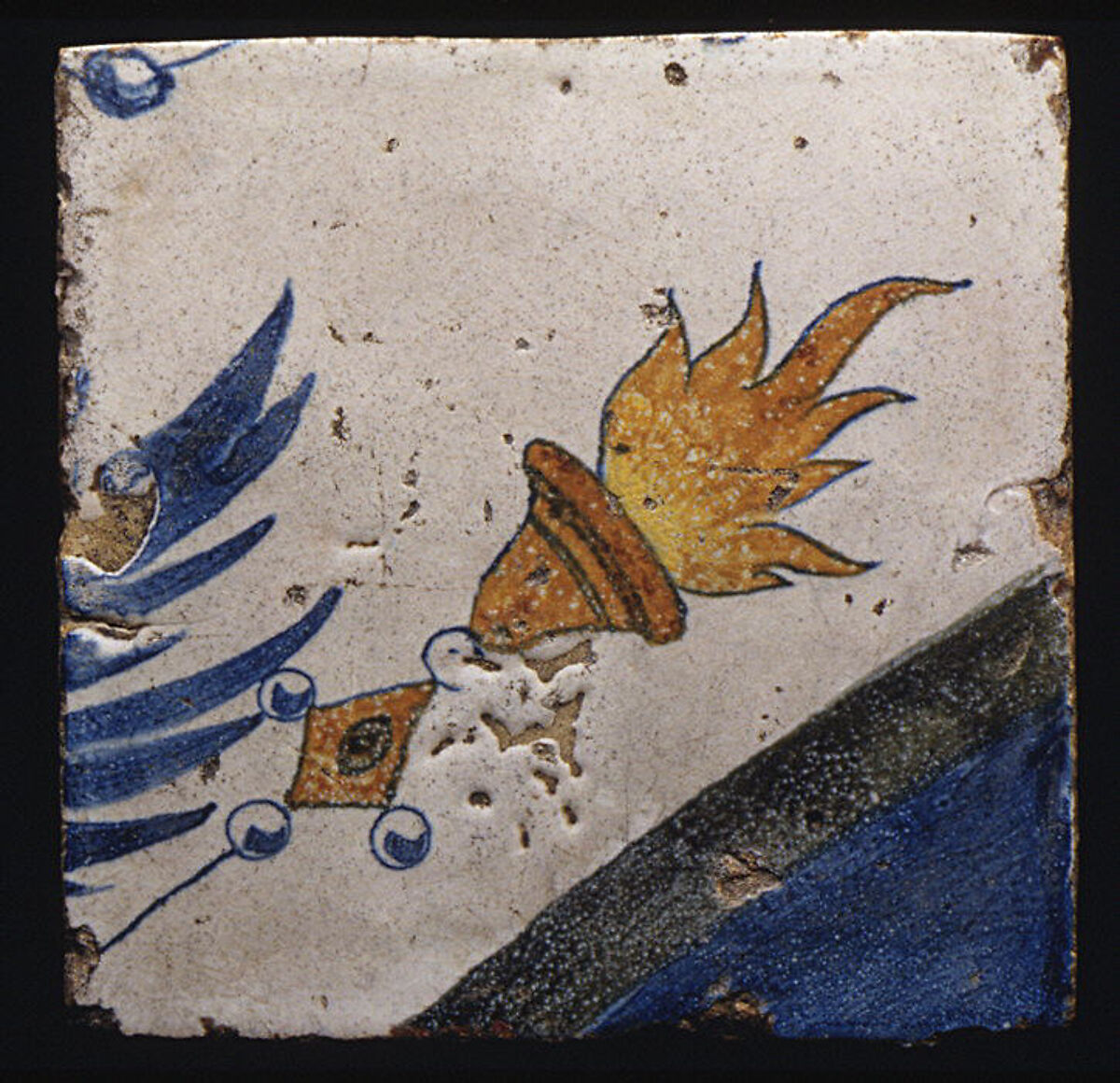 Panel of tiles, Workshop of Masséot Abaquesne (French, active 1538–57), Faience (tin-glazed earthenware), French, Rouen