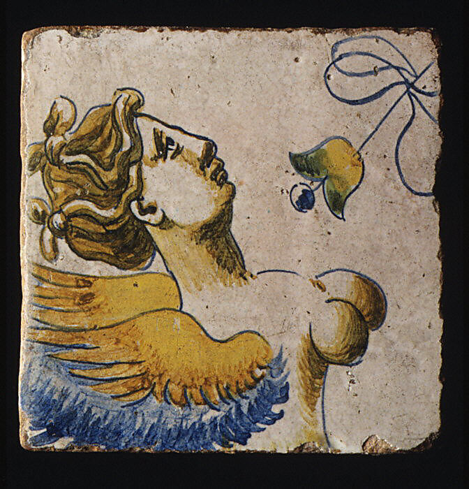 Panel of tiles, Workshop of Masséot Abaquesne (French, active 1538–57), Faience (tin-glazed earthenware), French, Rouen