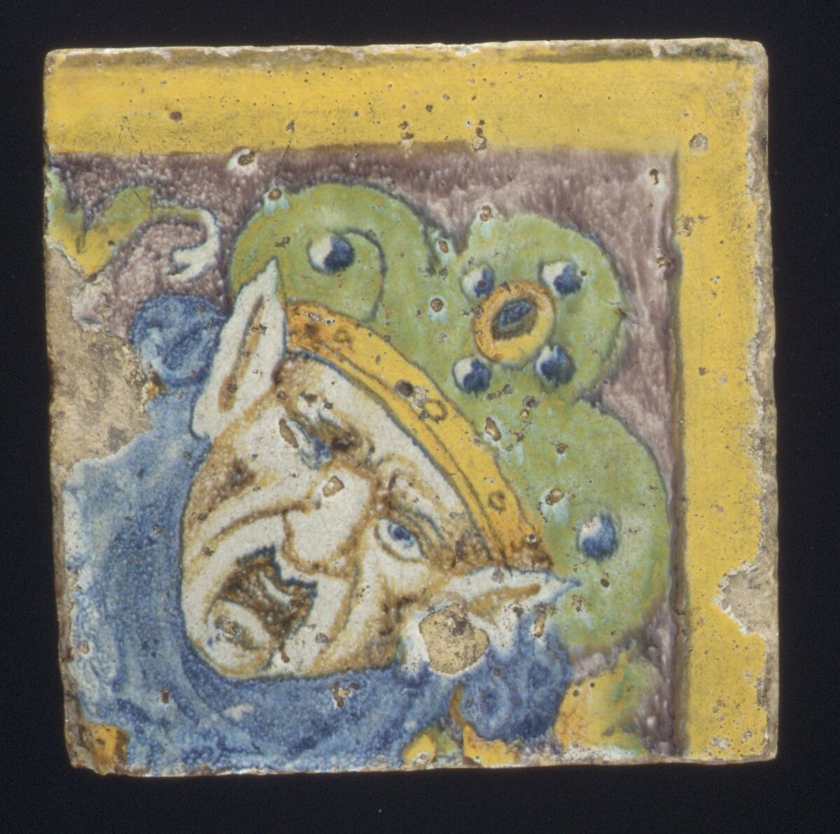 Panel of tiles, Workshop of Masséot Abaquesne (French, active 1538–57), Faience (tin-glazed earthenware), French, Rouen