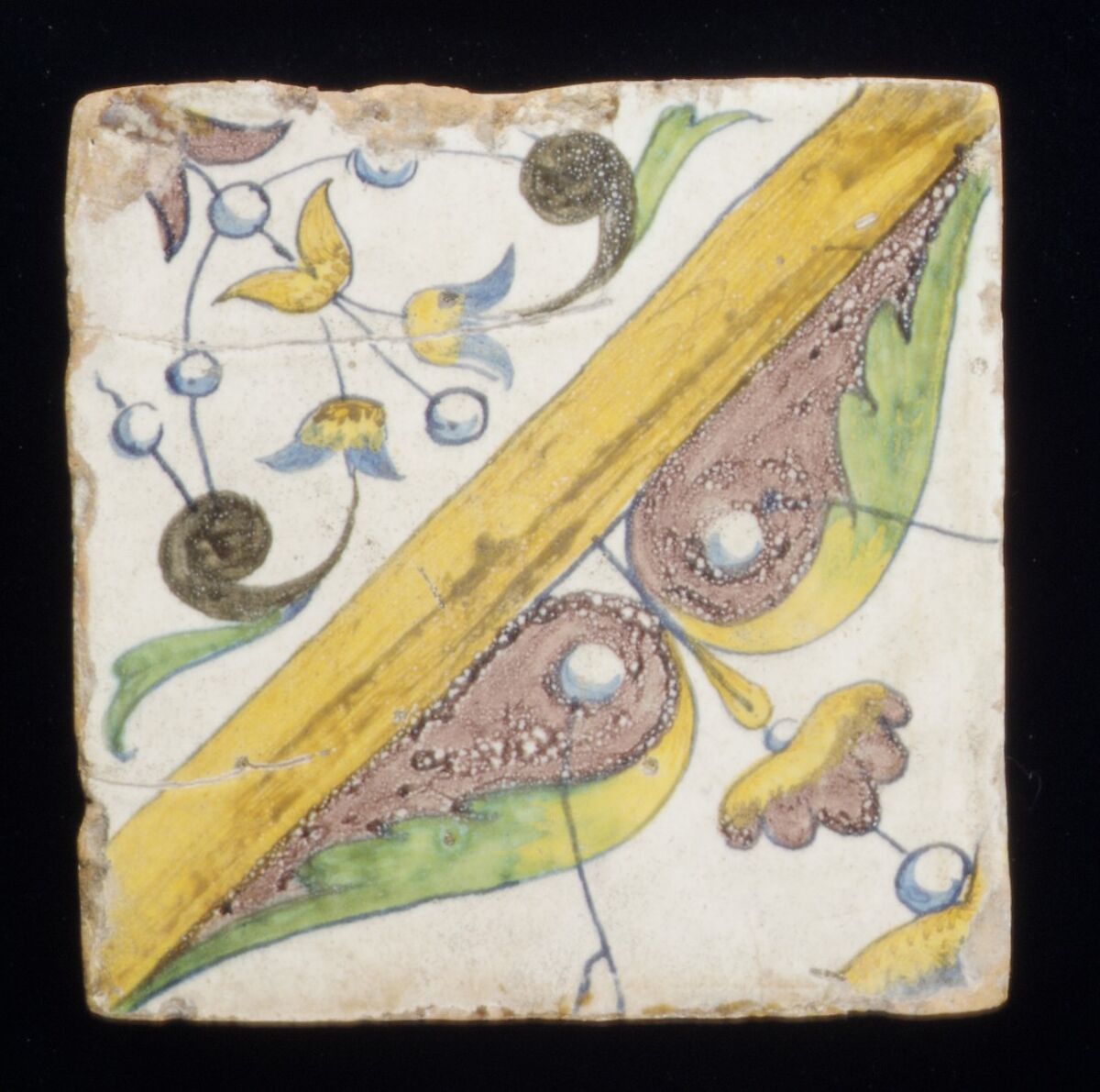 Panel of tiles, Workshop of Masséot Abaquesne (French, active 1538–57), Faience (tin-glazed earthenware), French, Rouen
