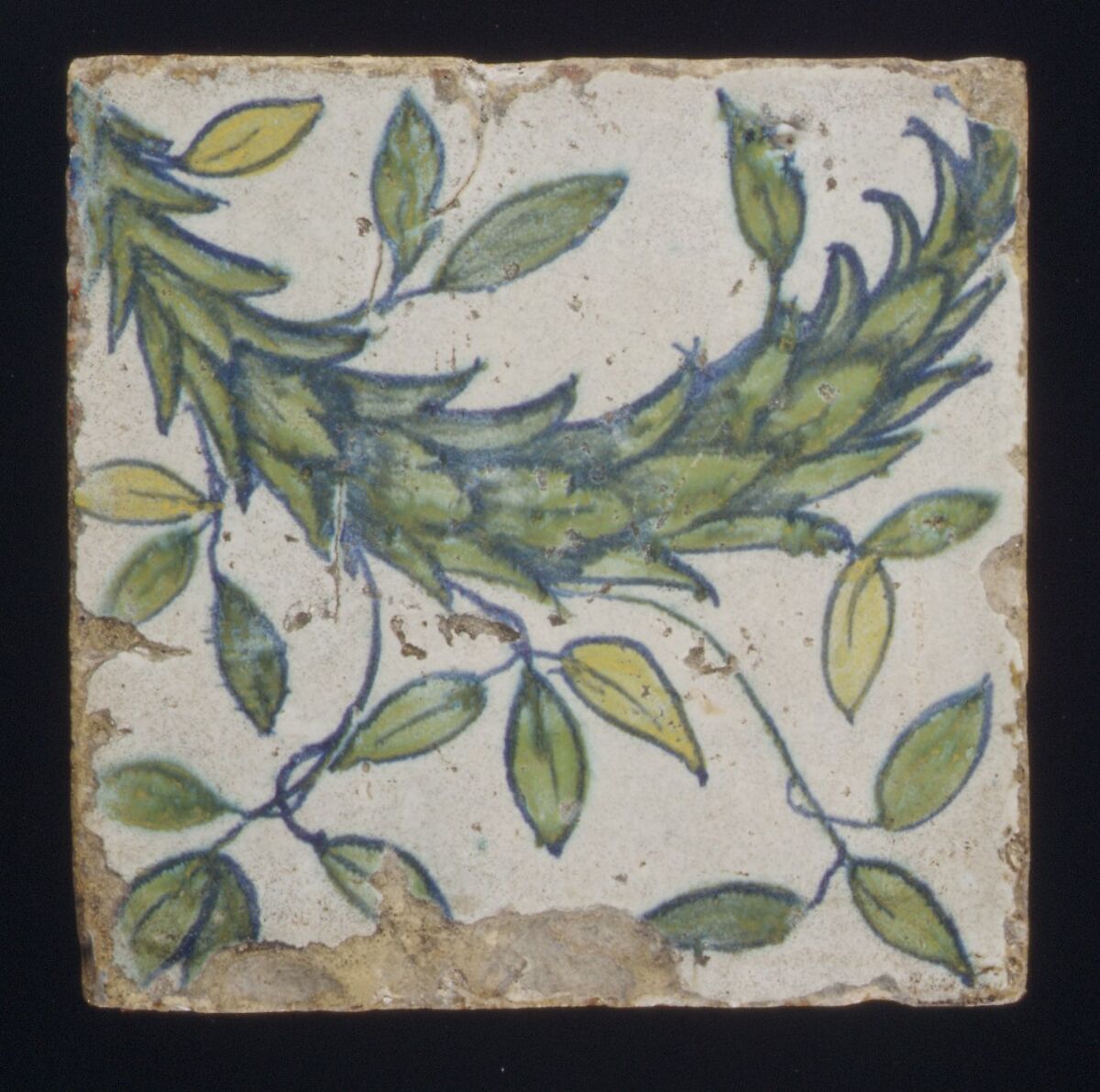 Panel of tiles, Workshop of Masséot Abaquesne (French, active 1538–57), Faience (tin-glazed earthenware), French, Rouen