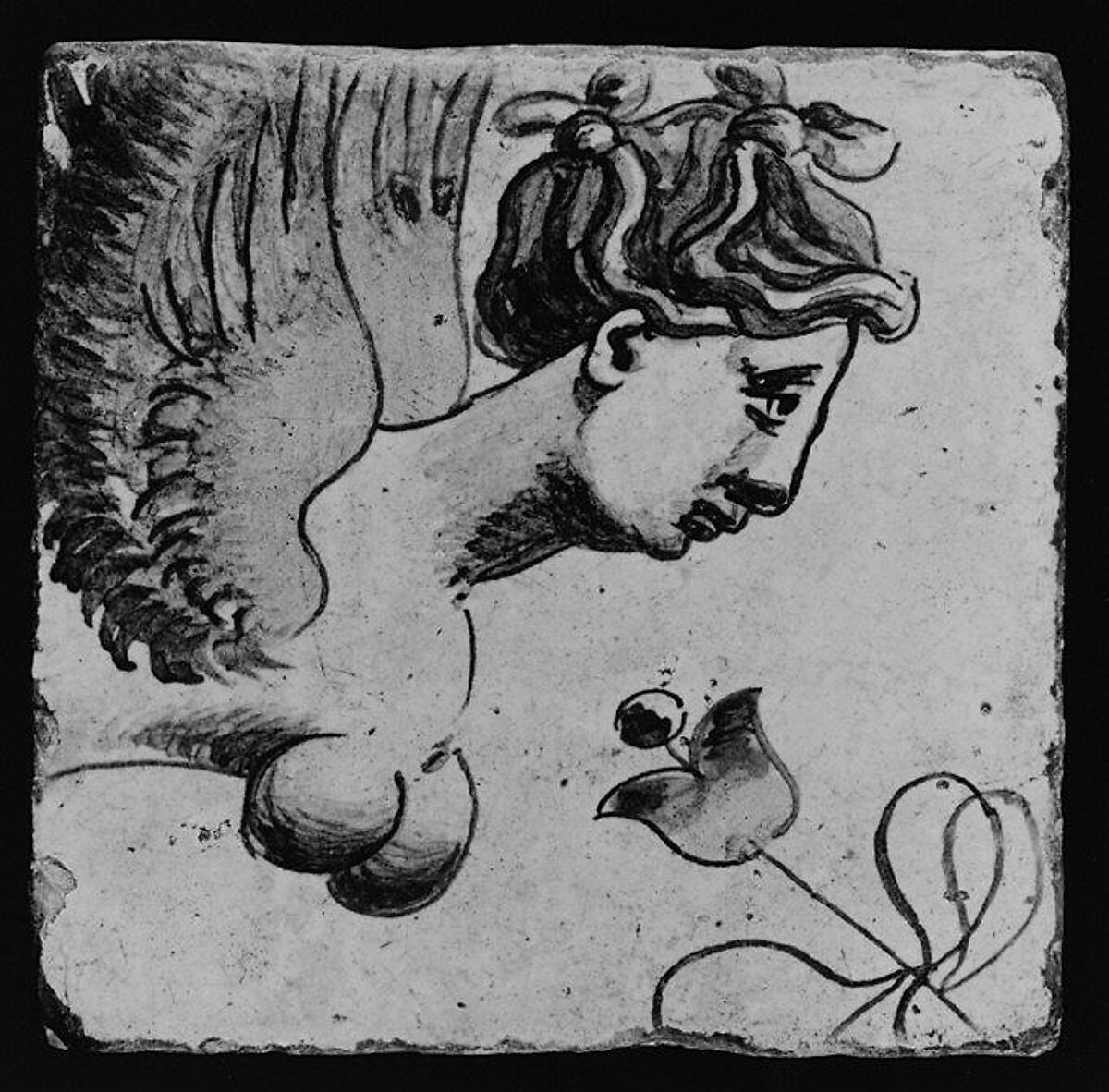 Panel of tiles, Workshop of Masséot Abaquesne (French, active 1538–57), Faience (tin-glazed earthenware), French, Rouen