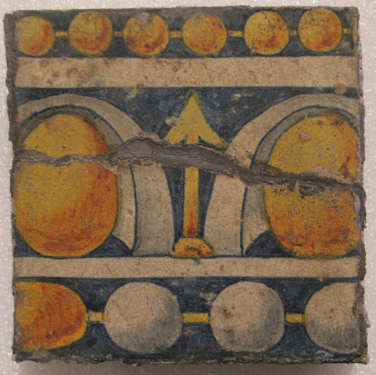 54 Tiles from the chapel of Château de la Bastie d'Urfé, France, Masséot Abaquesne (French, active 1538–57), Faience (tin-glazed earthenware), French, Rouen