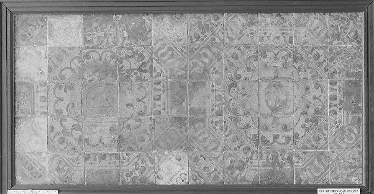 Tiles with the devices of Claude d'Urfé, Masséot Abaquesne (French, active 1538–57), Faience (tin-glazed earthenware), French, Rouen