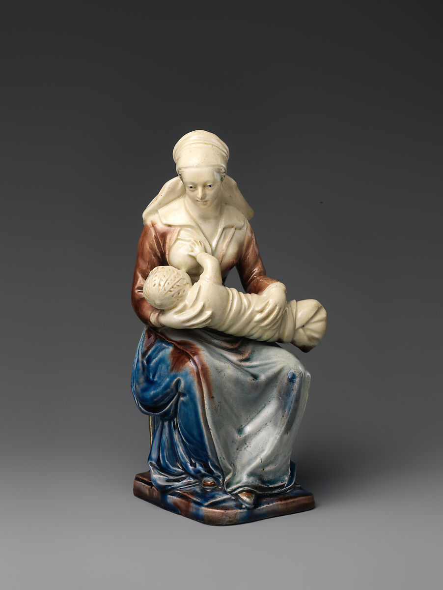 La Nourrice (The Nurse), Probably by Guillaume Dupré (French, 1579–1640), Lead-glazed earthenware, French, Fontainebleau 